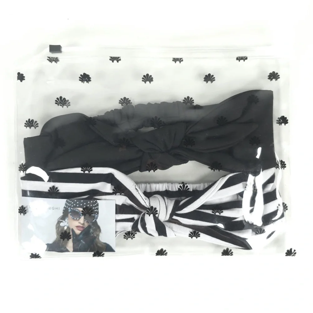NWT LELE SADOUGHI SET‎ of 2 Betty Headbands Black & White LSHA376BW One Size